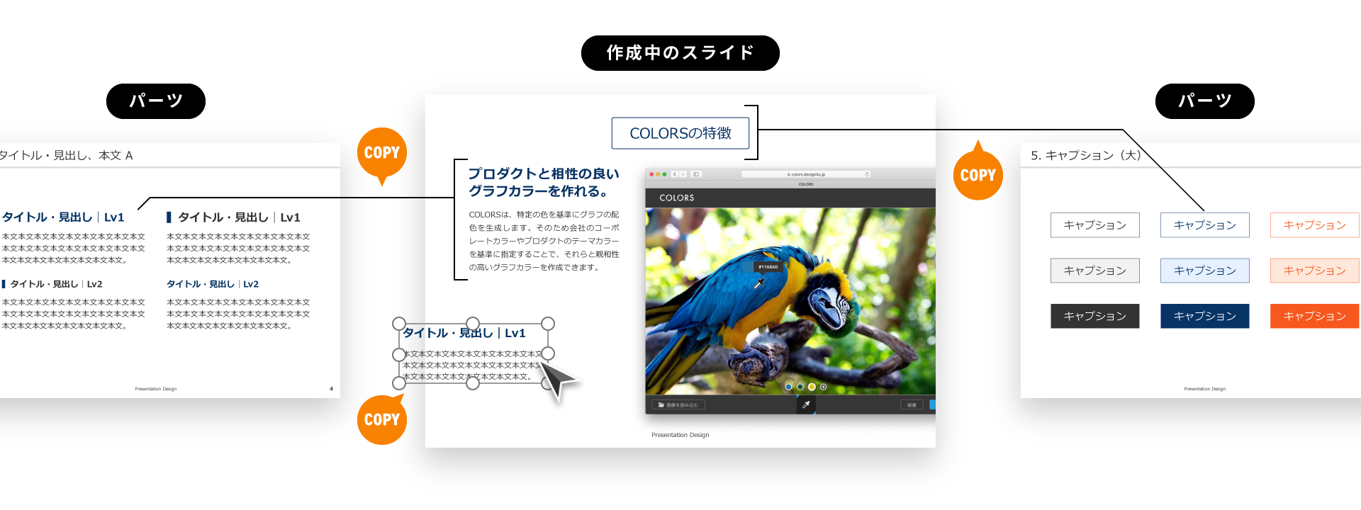デザインパーツ集の使い方