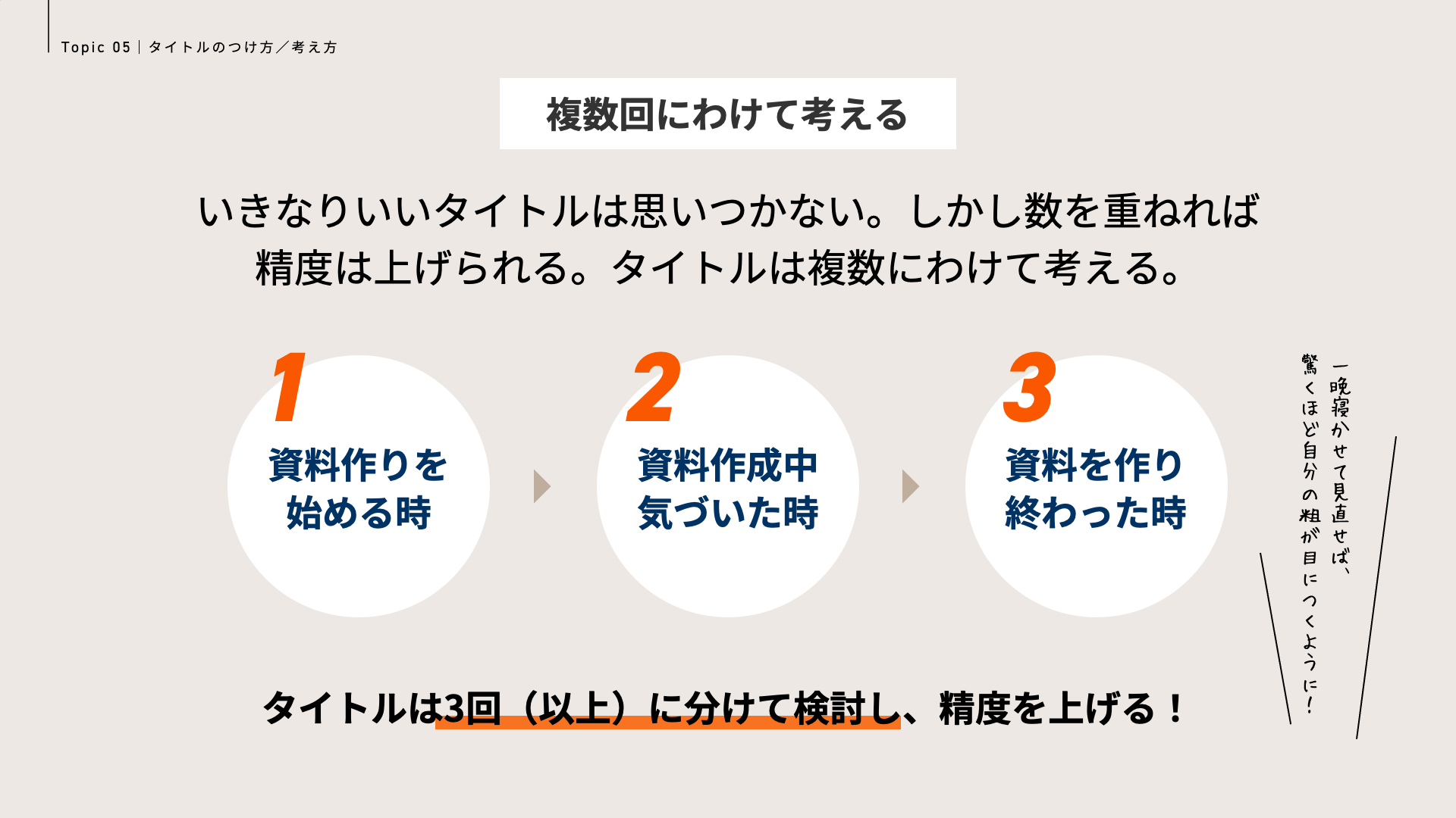 タイトルは複数回に分けて考える