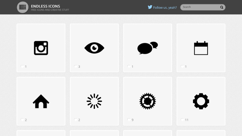 シンプルなフリーアイコン素材を配布するサイト Endless Icons プレゼンデザイン
