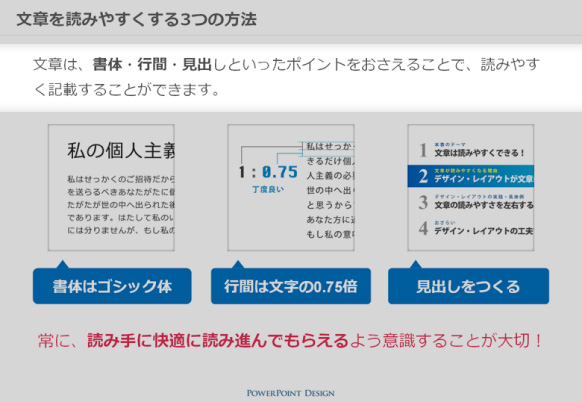 スライドの概要・主張を語る「導入文」