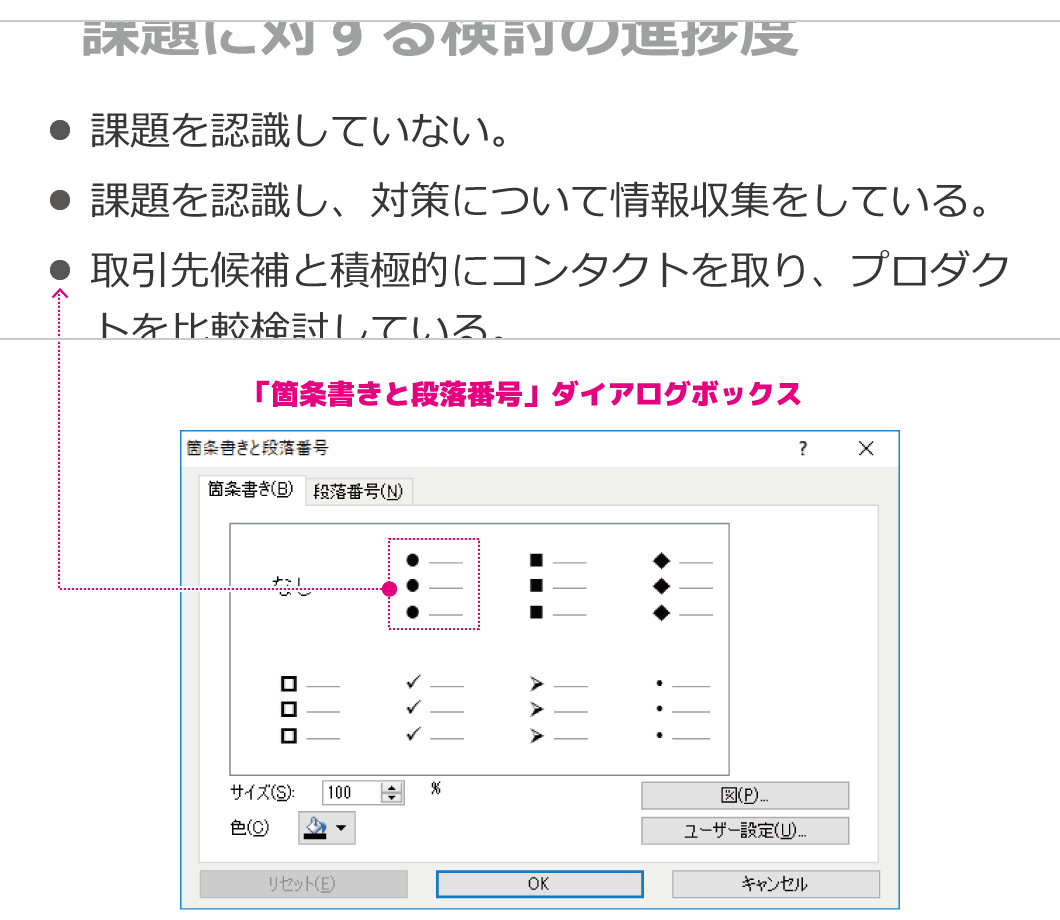 箇条書きのサンプル