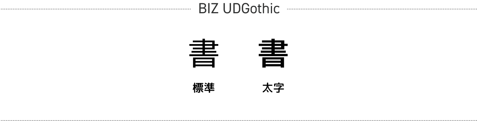 BIZ UDGothicのウェイト展開