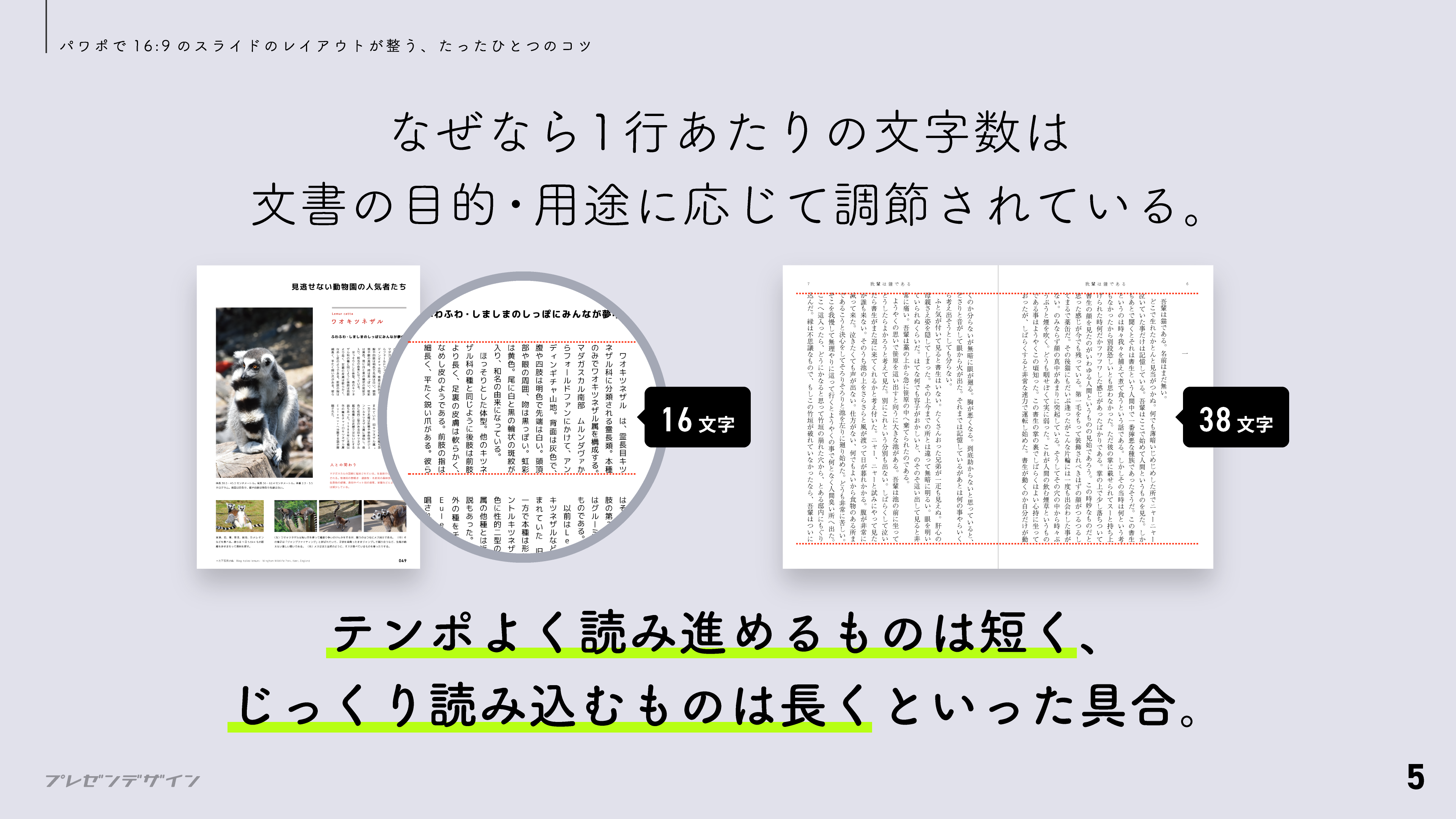 出版物では、文書の用途・目的に応じて行長が調節されている