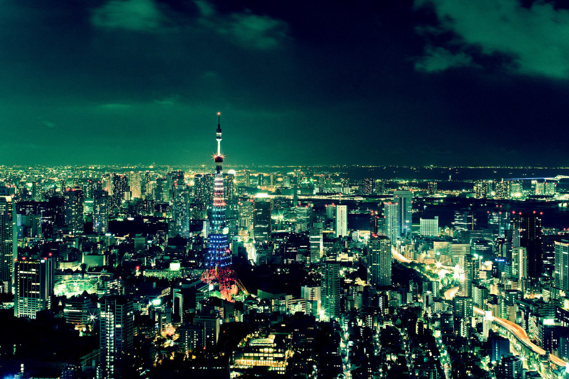 東京タワーと夜景の画像