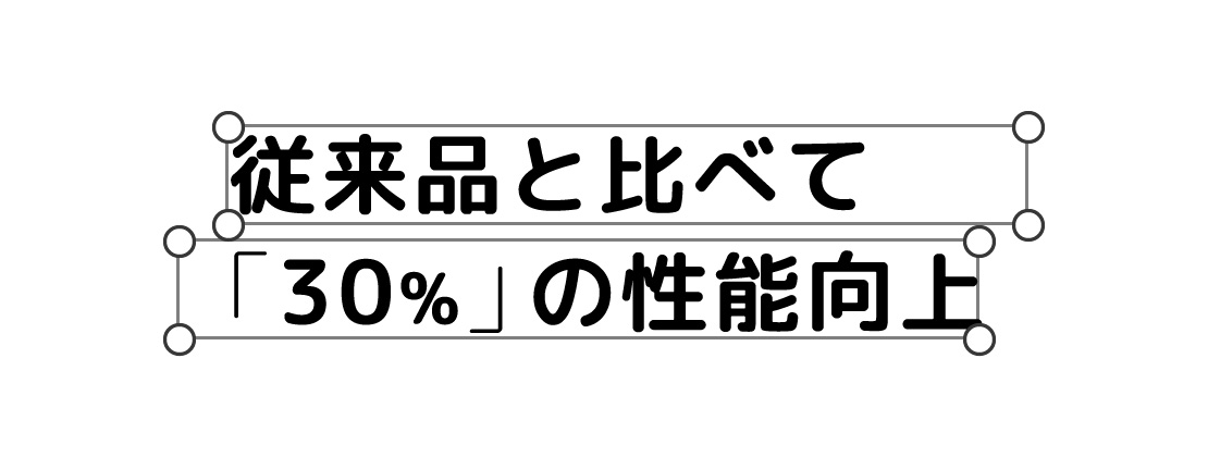 見た目の位置が揃っているテキスト