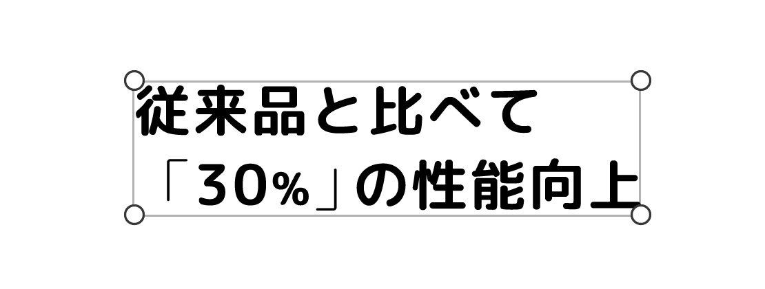 見た目の位置が揃っていないテキスト